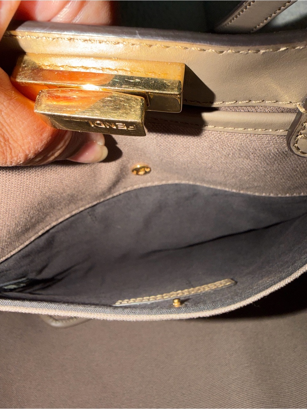 Fendi Brown Zucca Monogram Tote with Gold-Tone Hardware - Picture 9 of 15